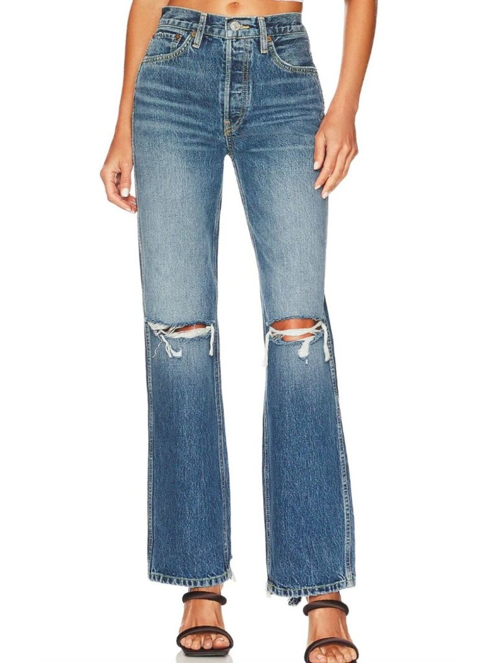 RE/DONE Originals 90's High Rise Loose in Destroyed Mar Size 26